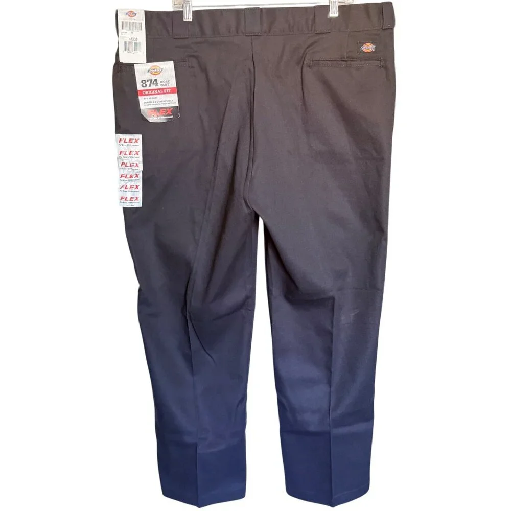 Dickies 874 Work Pants Mens 44x30 Black Flex Original Fit Durable Office